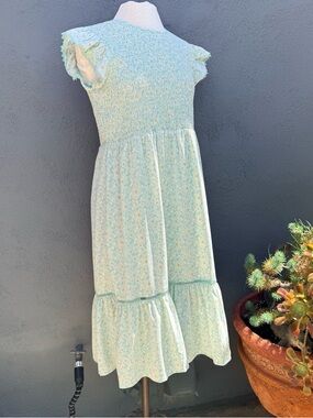 Melrose and Market Light Blue Floral Smocked Dress